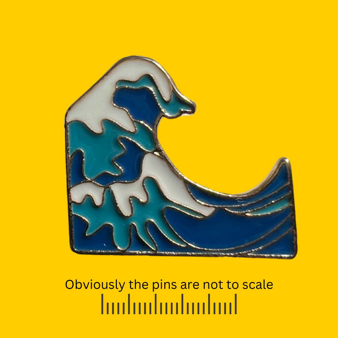 White Cap Wave Pin