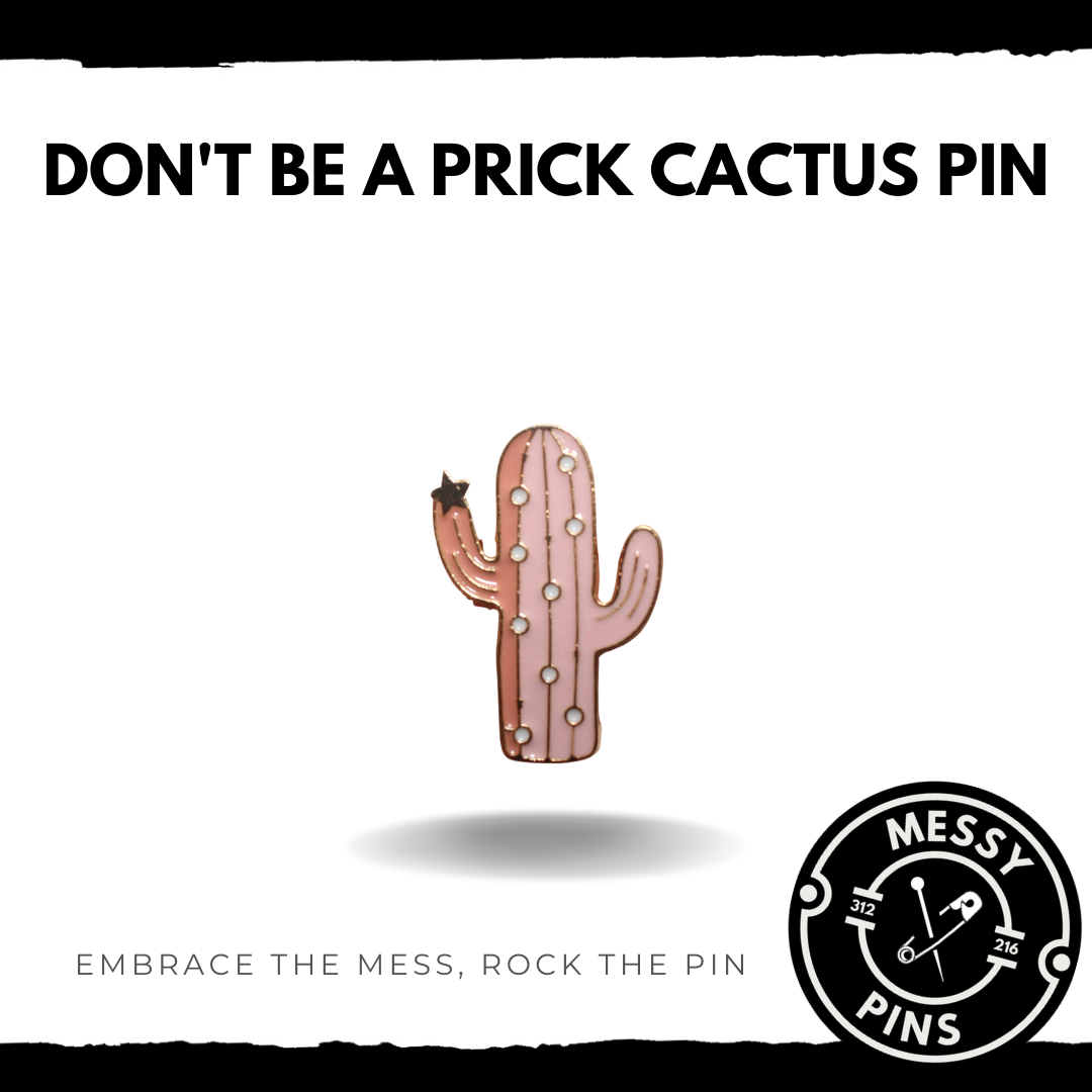 Pink Cactus with Star Pin