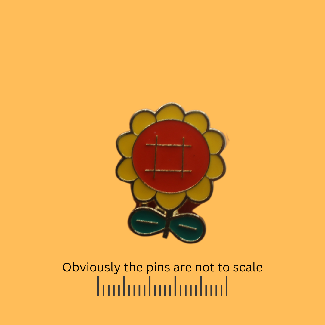 Sunflower with Hashtag Pin