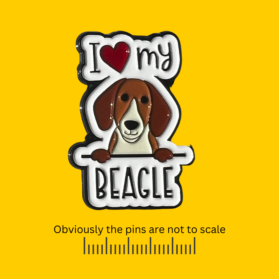 I Love My Beagle Pin