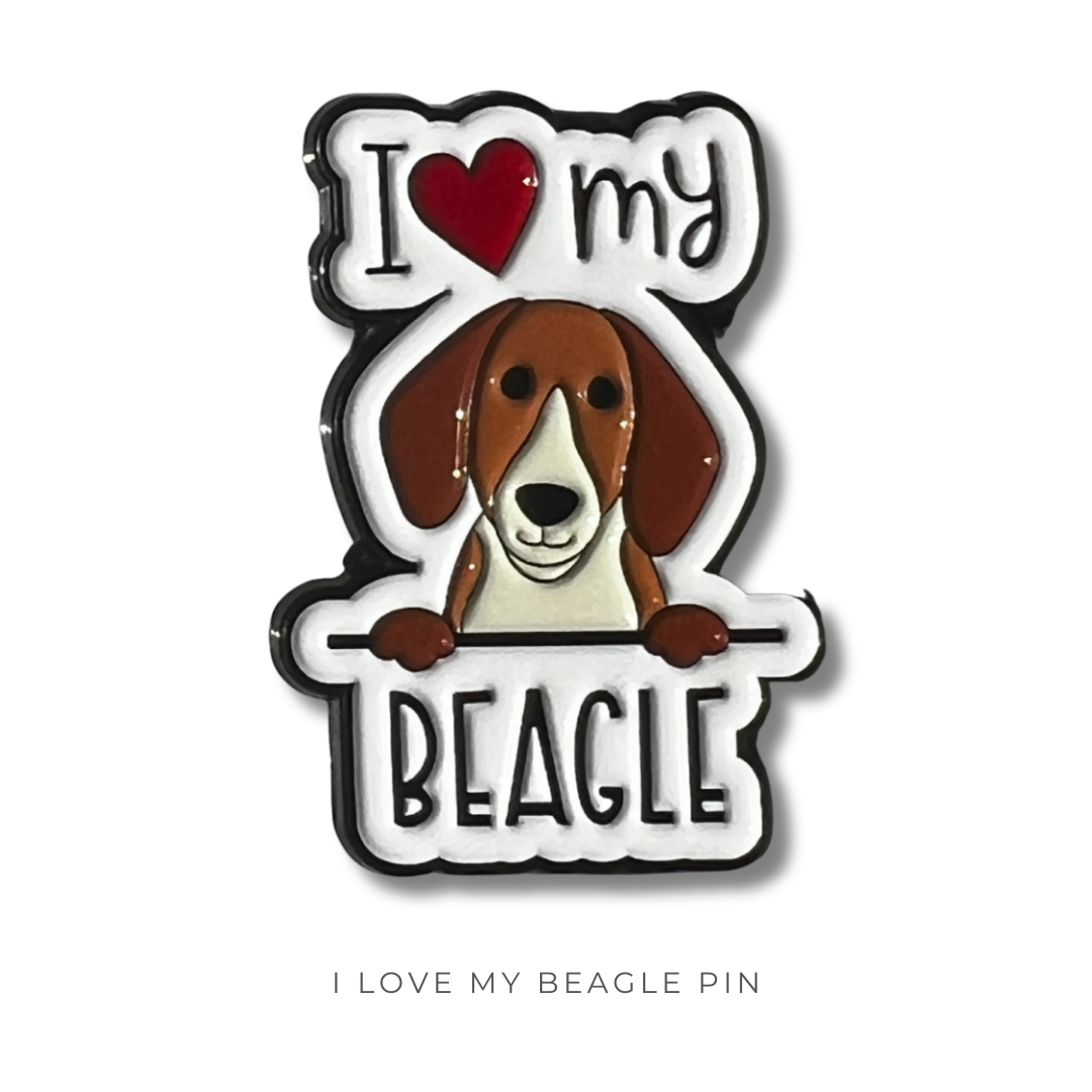 I Love My Beagle Pin
