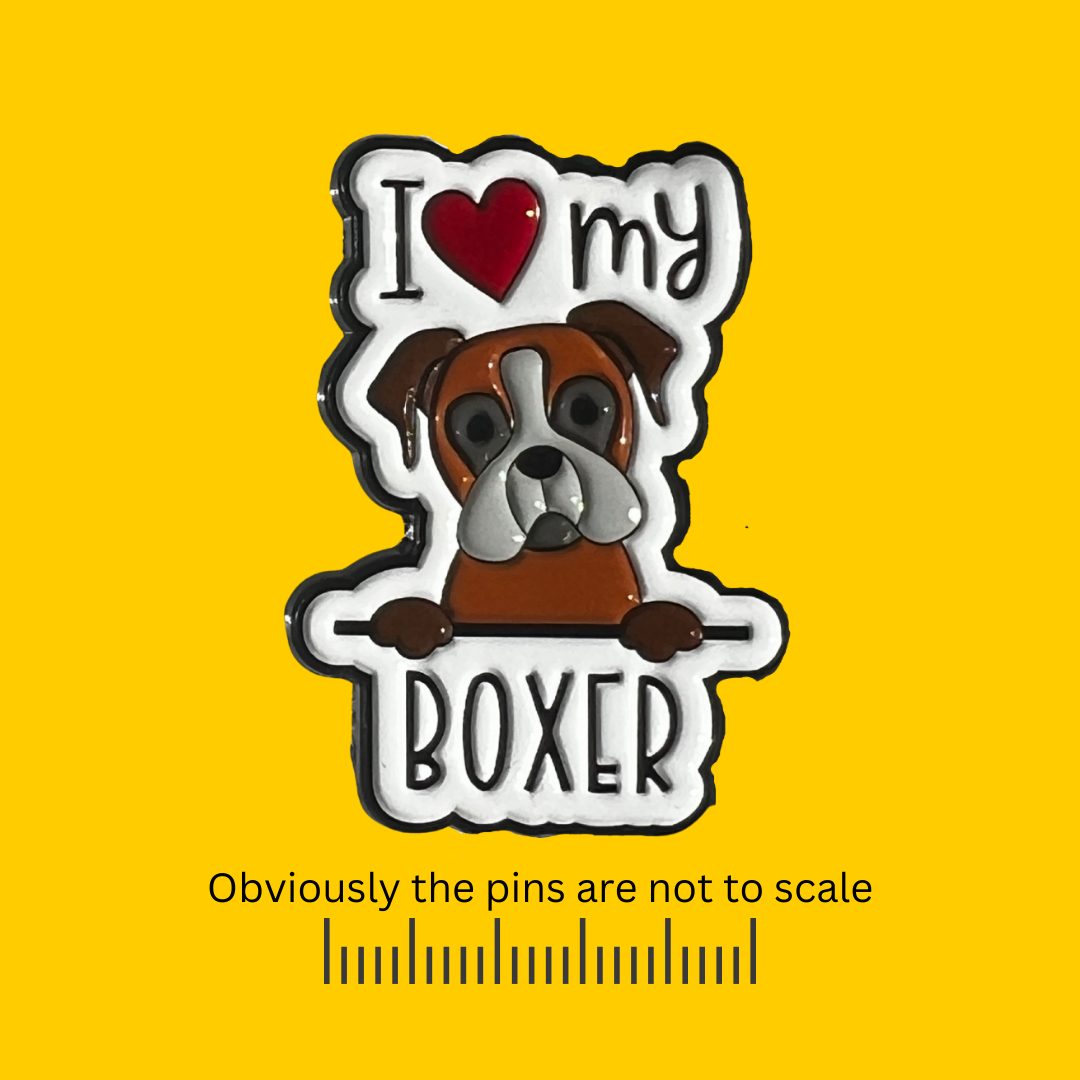 I Love My Boxer Pin