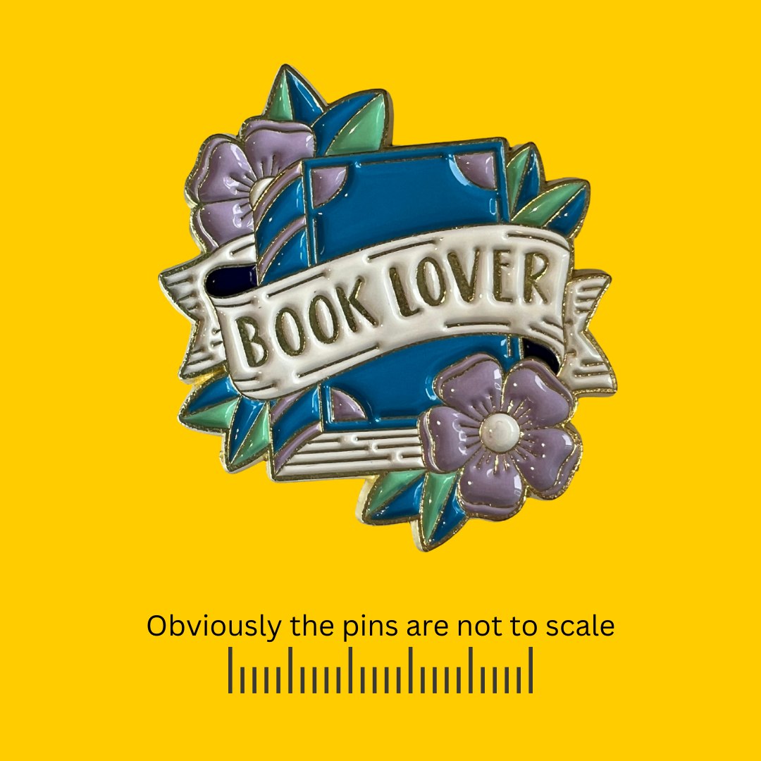 Book Lover - Lavender Flowers Pin
