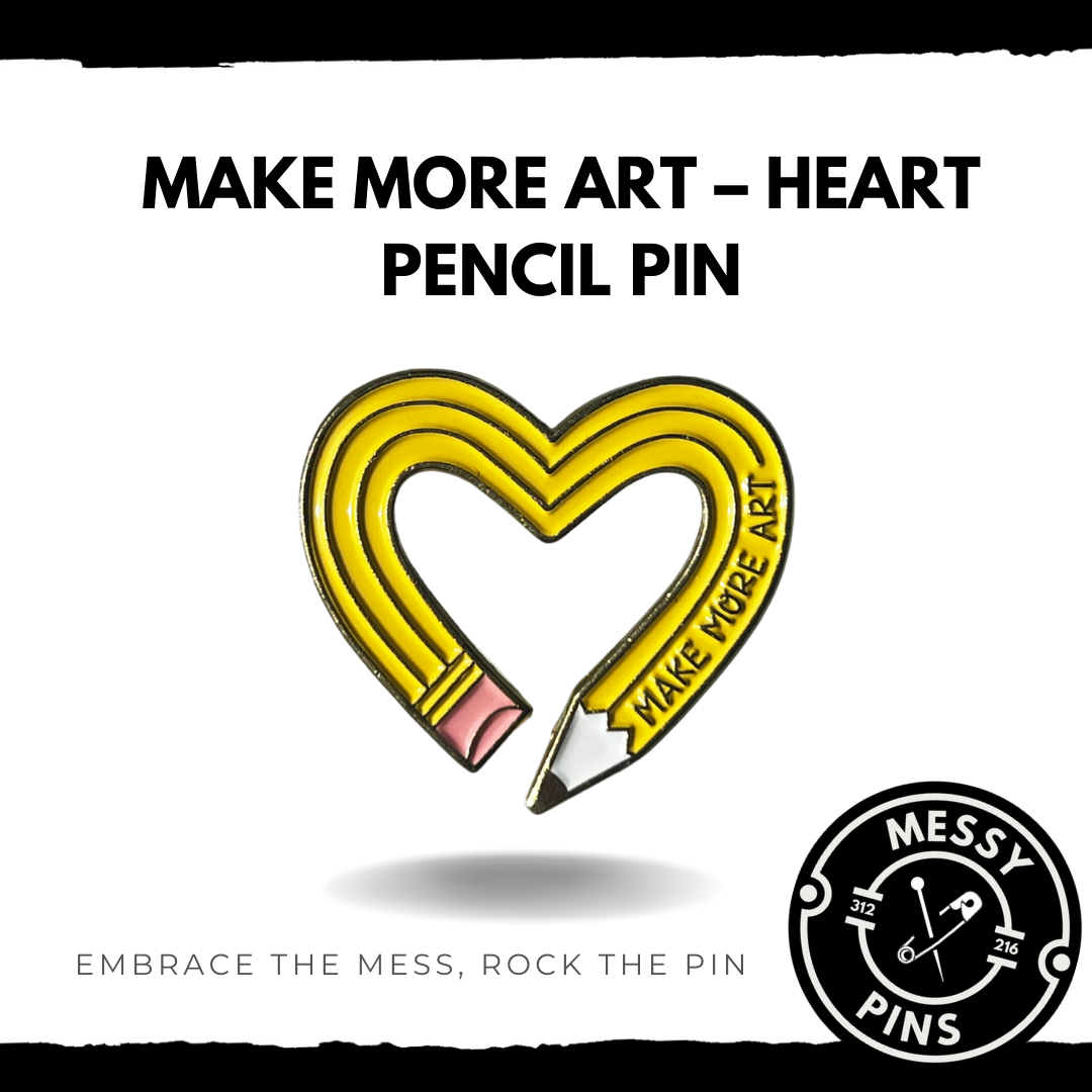Make More Art – Heart Pencil Pin