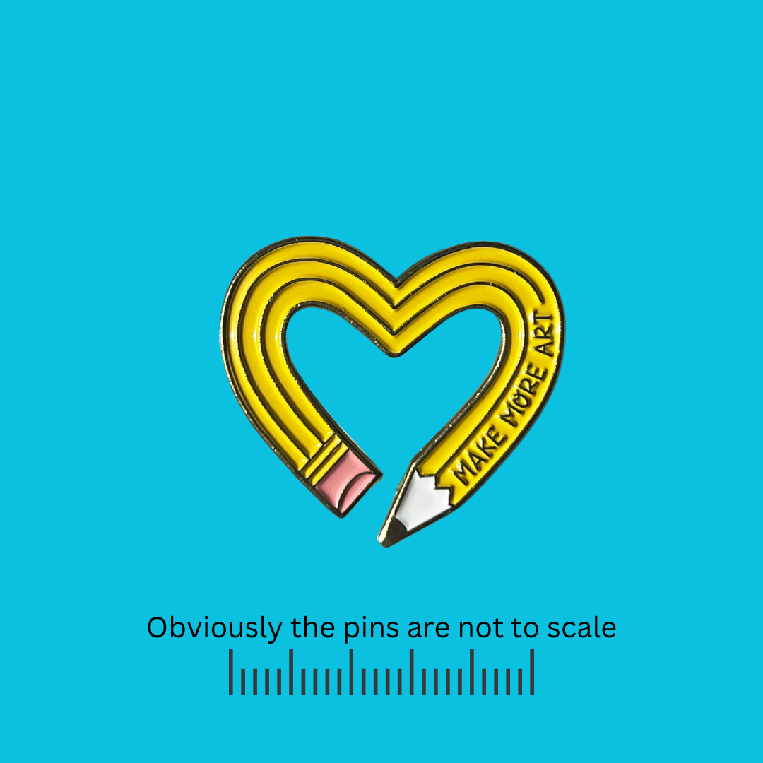 Make More Art – Heart Pencil Pin