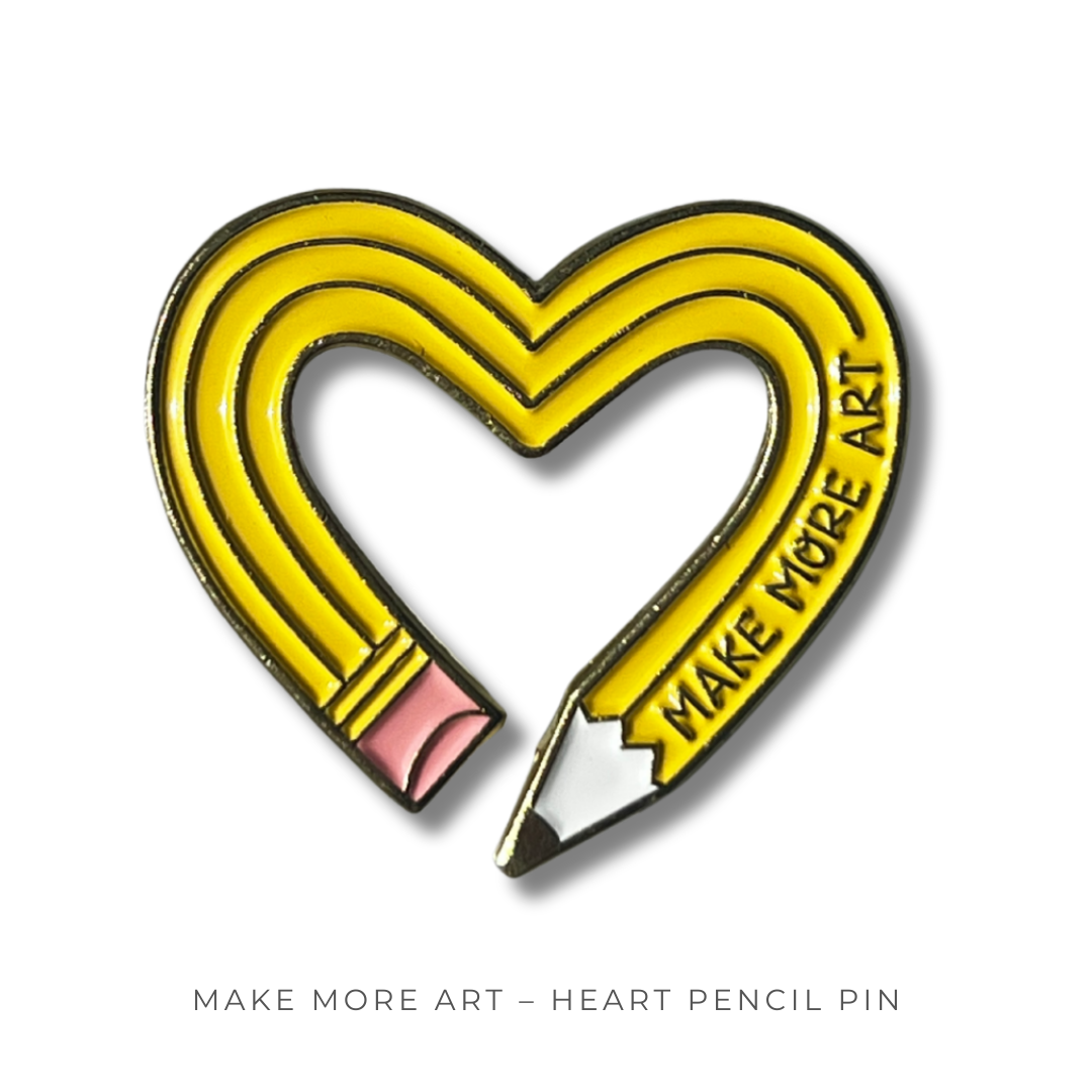 Make More Art – Heart Pencil Pin