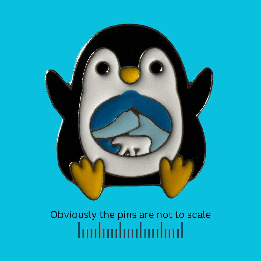 Penguin With Polar Bear in His Tummy Pin