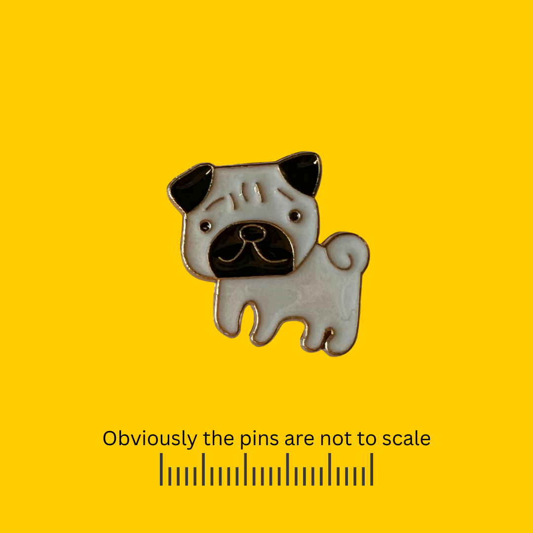 Black and White Pug Pin