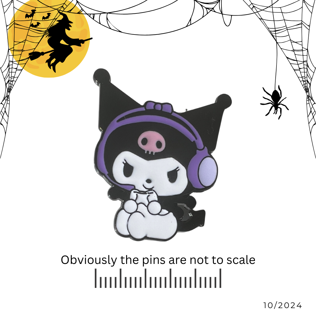 Kuromi Headphones | Hello Kitty Pin