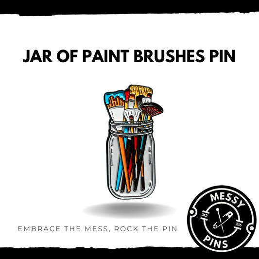 Jar of Paint Brushes Pin