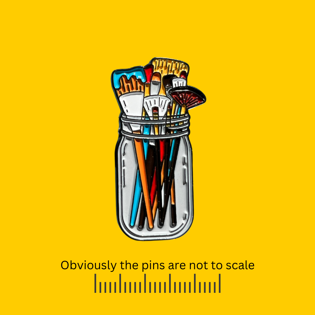 Jar of Paint Brushes Pin