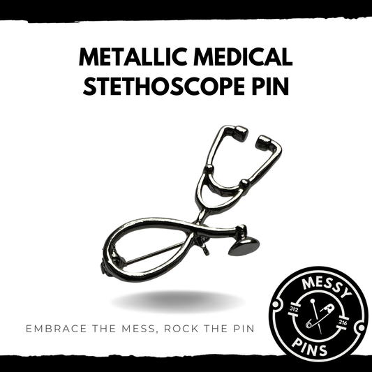 Metallic Medical Stethoscope Pin