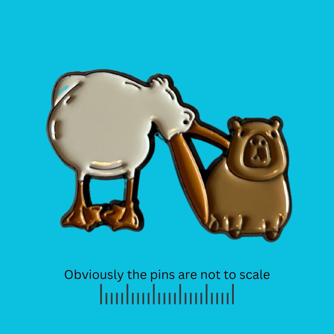 Stork Biting at Capybara Pin