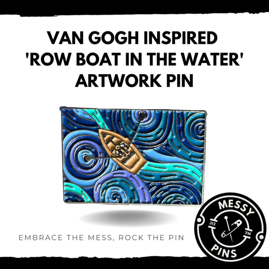 Van Gogh Inspired 'Row Boat in the Water' Artwork Pin