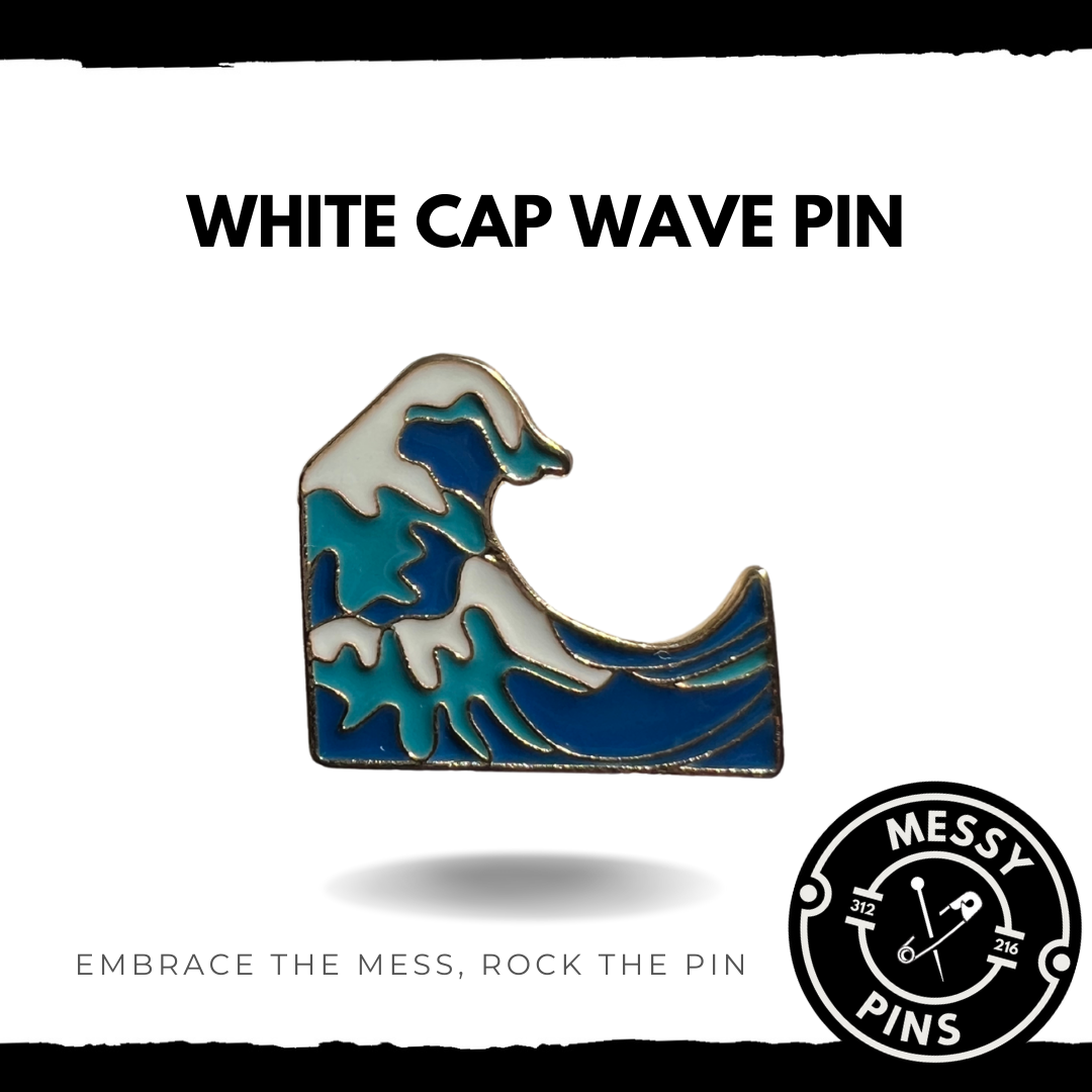 White Cap Wave Pin – Messy Pins