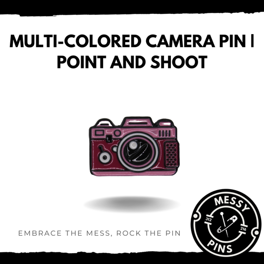 Multi-Colored Camera Pin | Point and Shoot