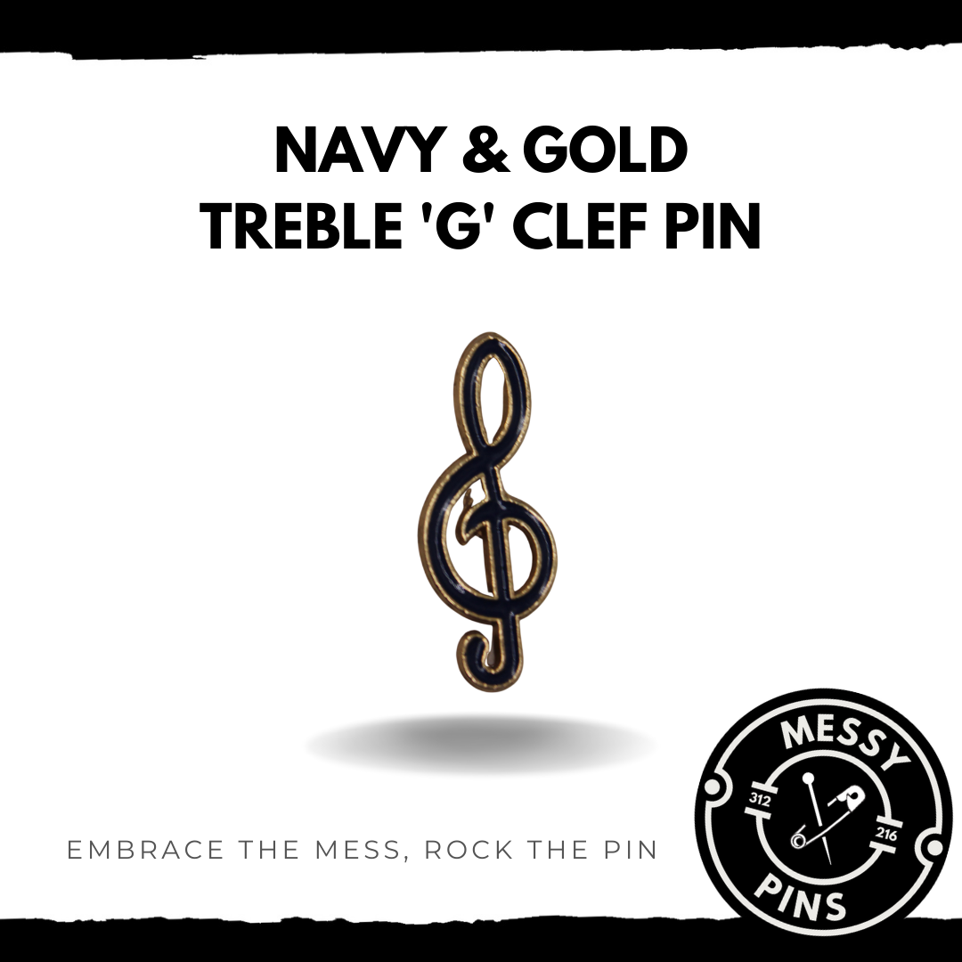 Navy Treble 'G' Clef Pin