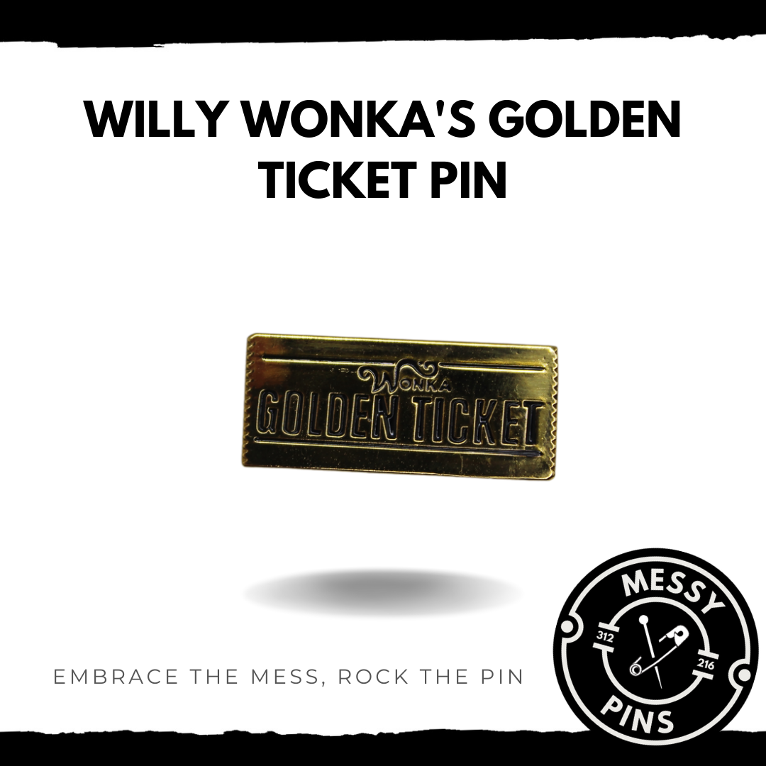 Willy Wonka's Golden Ticket Pin