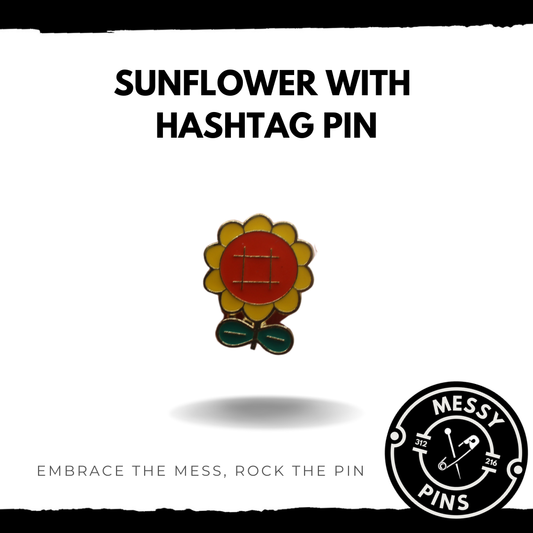 Sunflower with Hashtag Pin