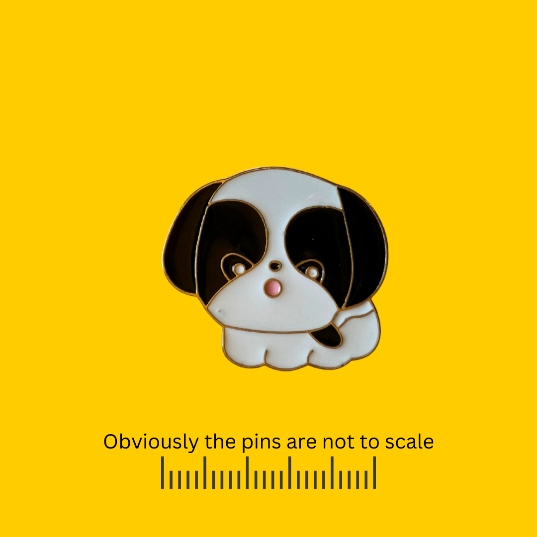 Black & White Puppy Pin