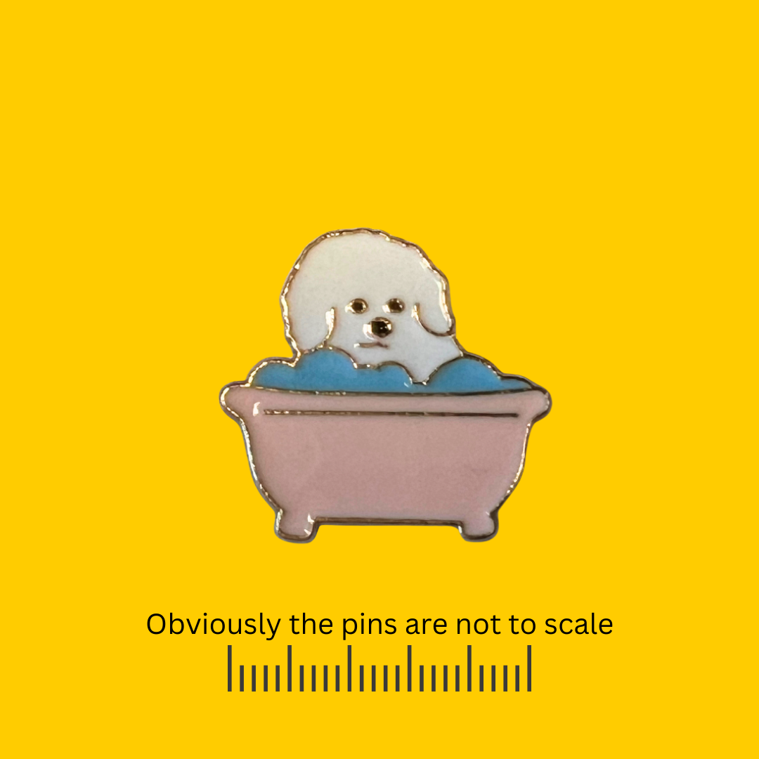 Bichon Frise in the Tub Pin