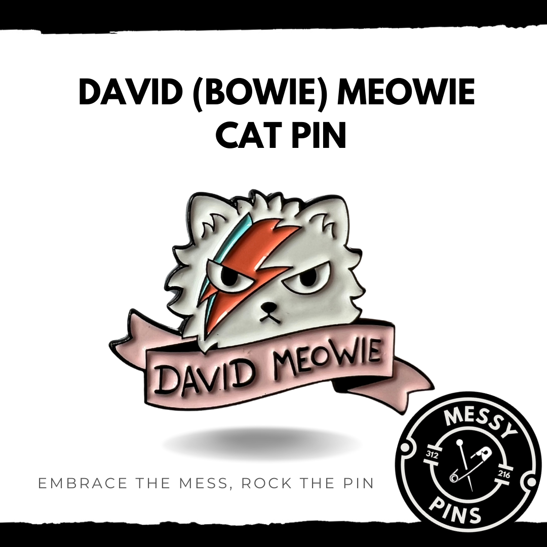 David (Bowie) Meowie Cat Pin