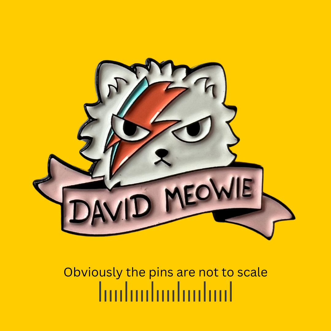 David (Bowie) Meowie Cat Pin