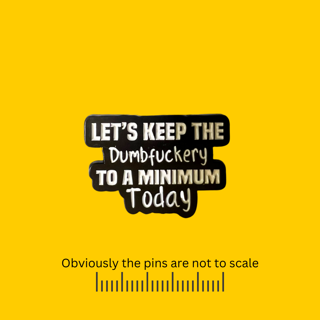 Let's Keep the Dumbfuckery to a Minimum Today Pin