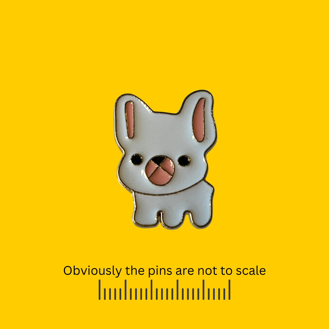 White Frenchie Pin