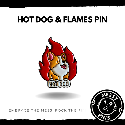 Hot Dog & Flames Pin