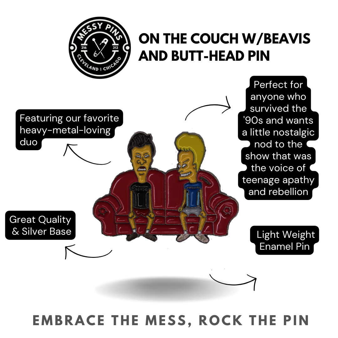 On the Couch w/Beavis and ButtHead Pin