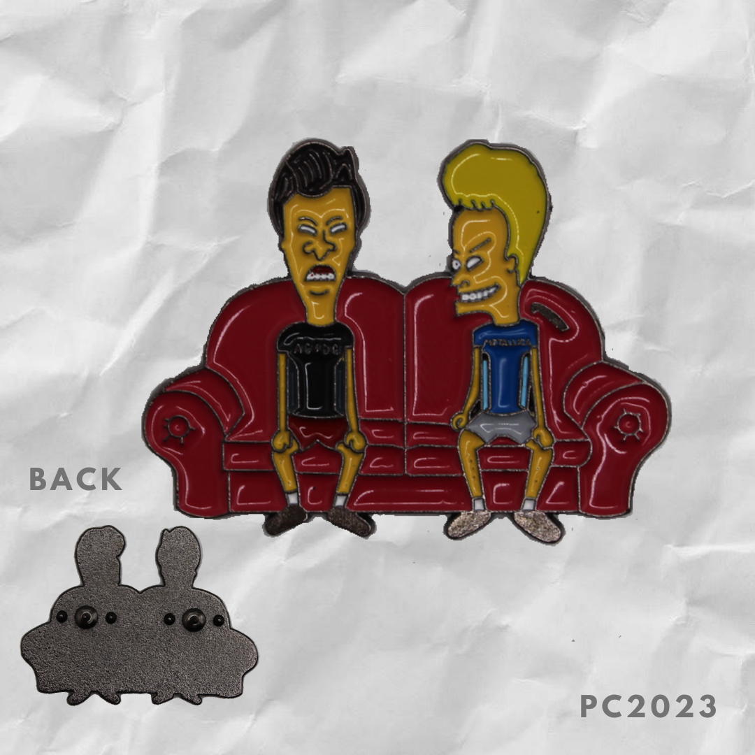 On the Couch w/Beavis and ButtHead Pin