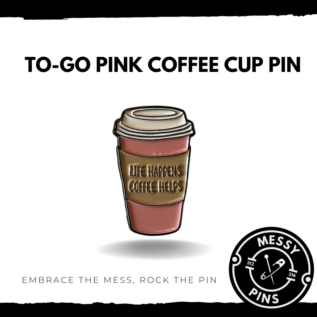 To-go Pink Coffee Cup Pin