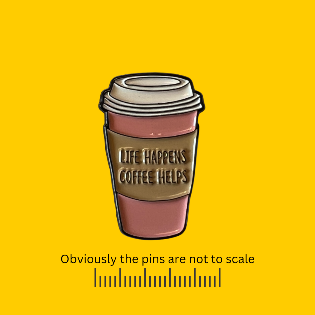 To-go Pink Coffee Cup Pin