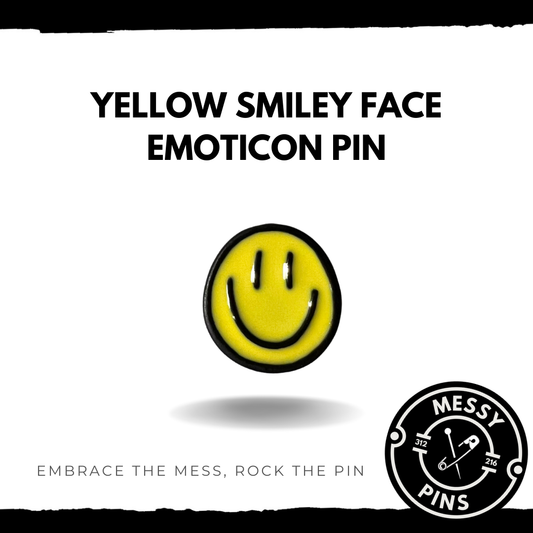 Yellow Smiley Face Emoticon Pin