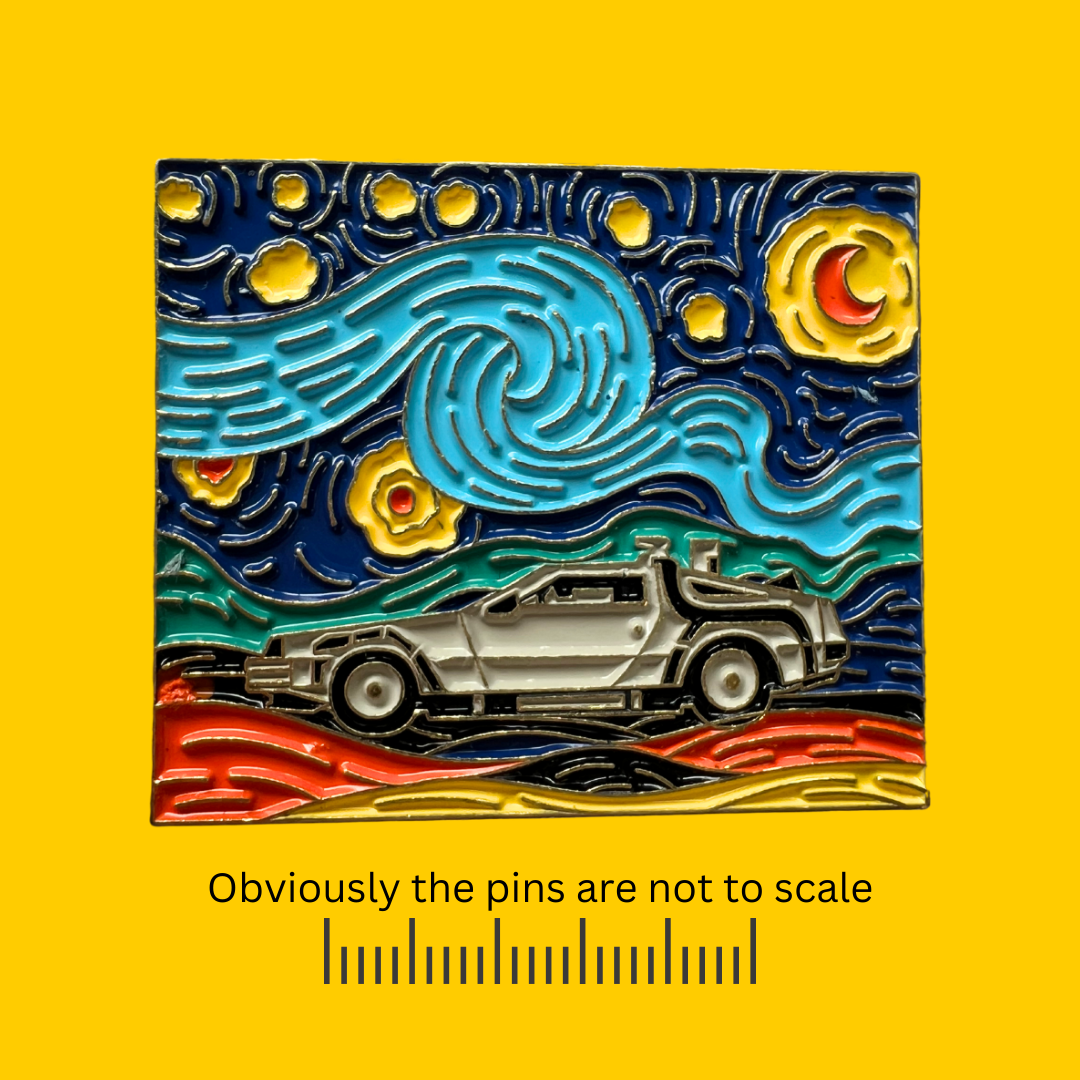 The DeLorean Time Machine - Van Gogh Style Pin