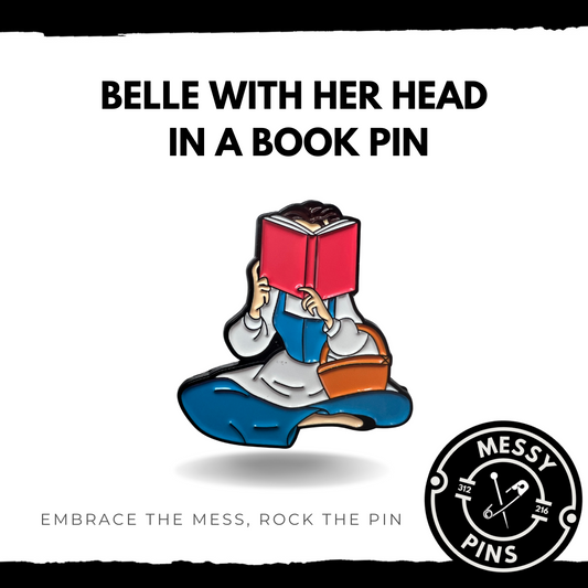 Belle With Her Head in a Book Pin