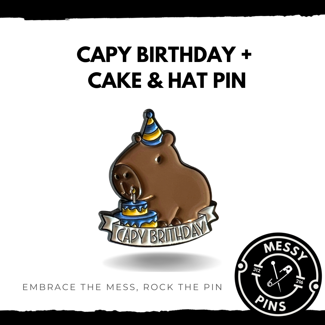 Cappy Birthday + Cake & Hat Pin