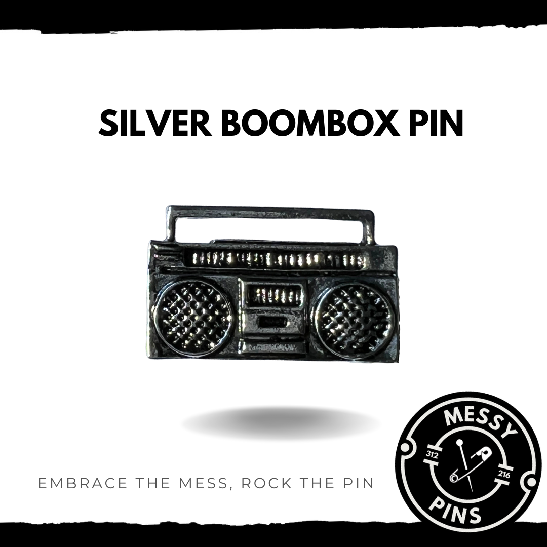 Silver Boombox Pin