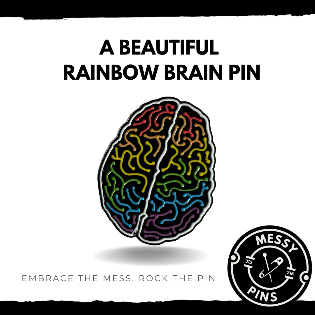 A Beautiful Rainbow Brain Pin