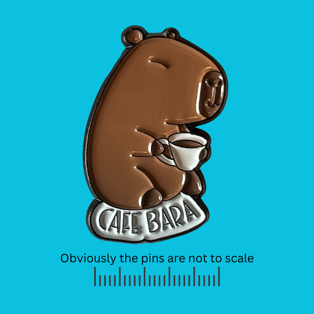 Cafe Bara - Capybara Drinking Coffee Pin