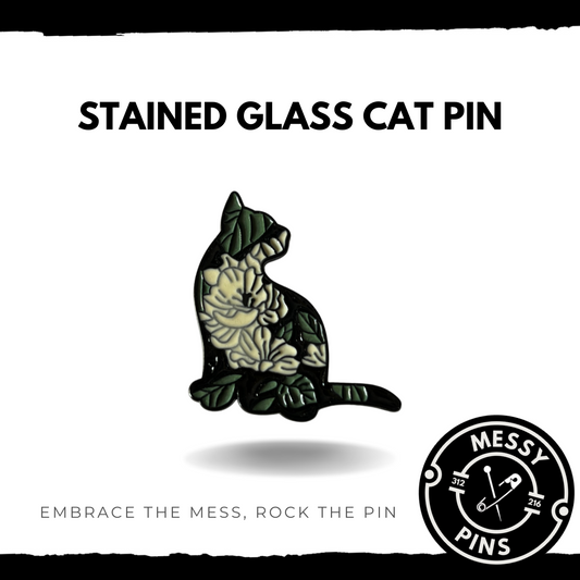 Stained Glass Cat Pin