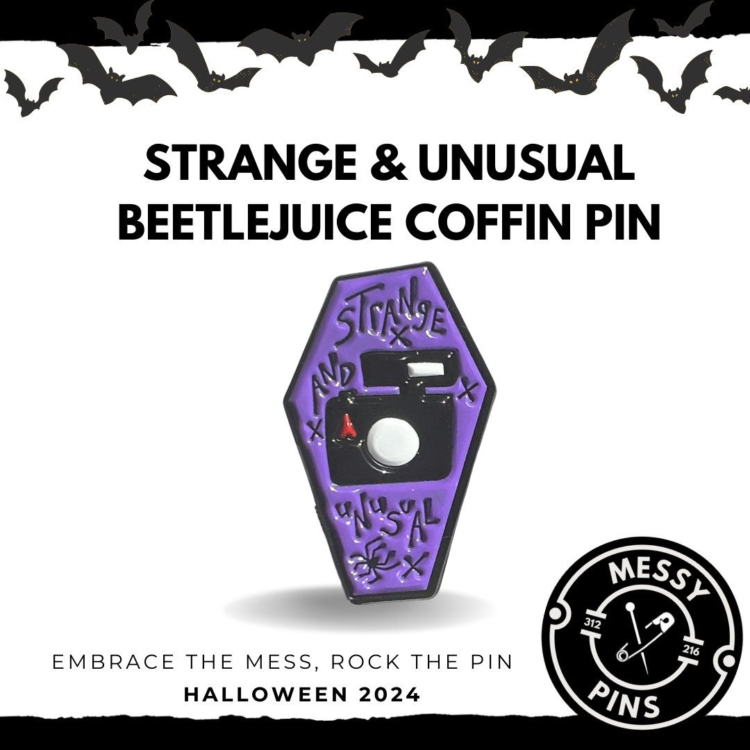 Strange & Unusual Beetlejuice Coffin Pin