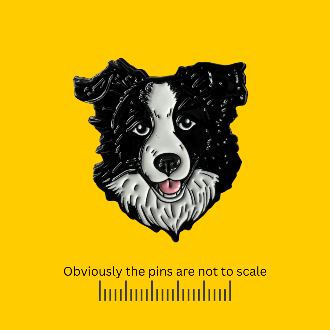 Border Collie Dog Head Pin