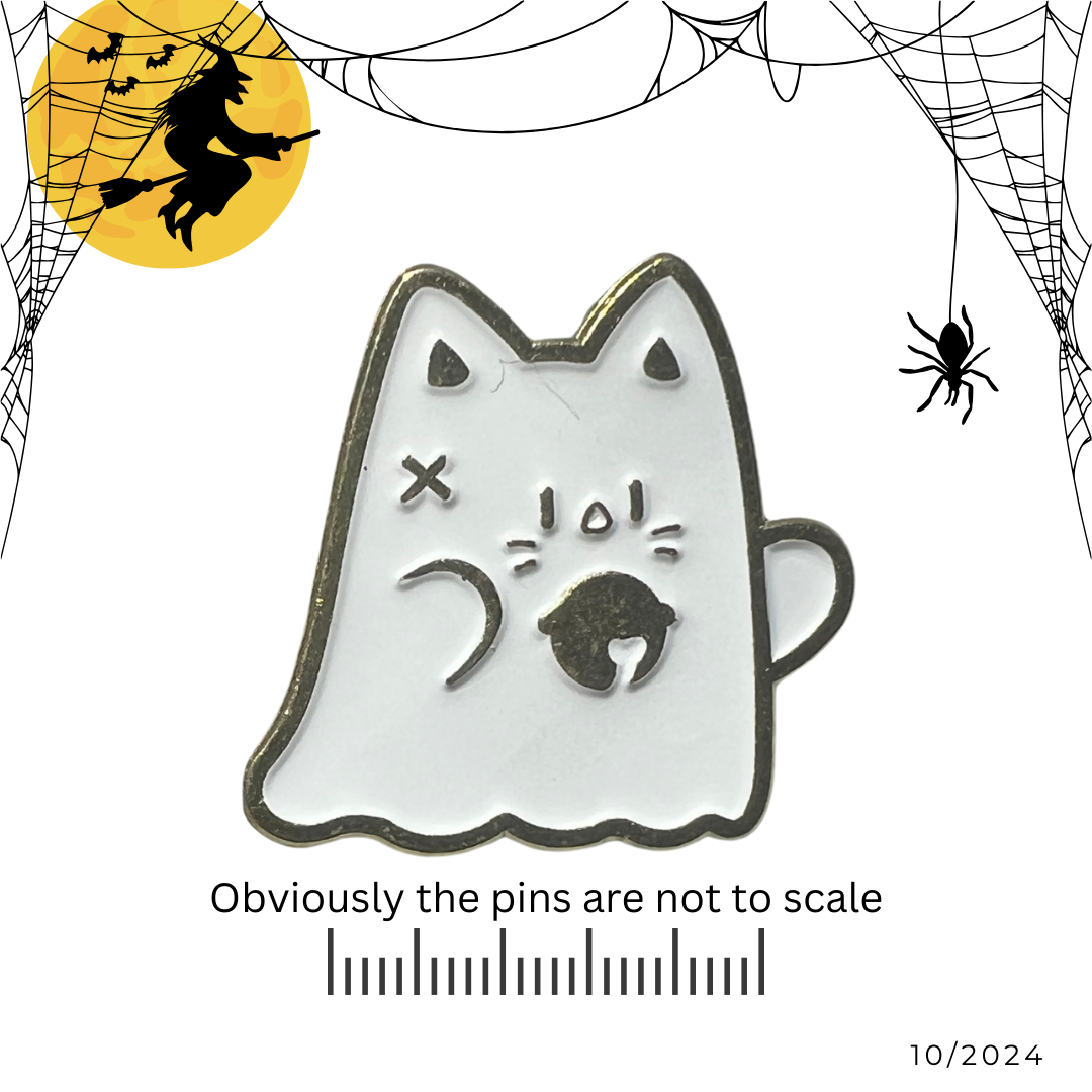 Black & White - Ghost Cats Pin