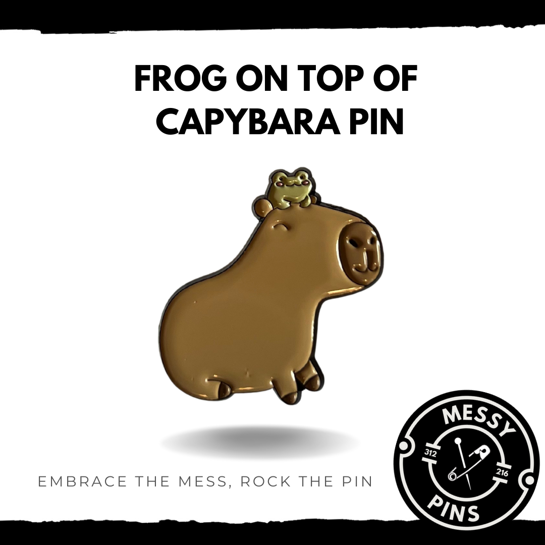 Frog on Top of Capybara Pin