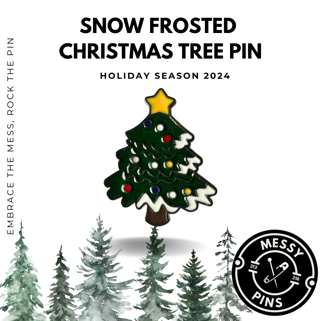 Snow Frosted Christmas Tree Pin