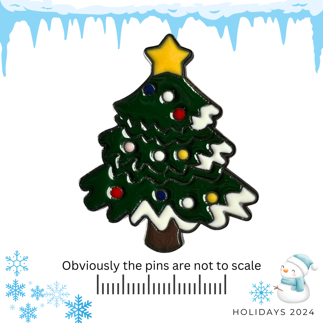 Snow Frosted Christmas Tree Pin