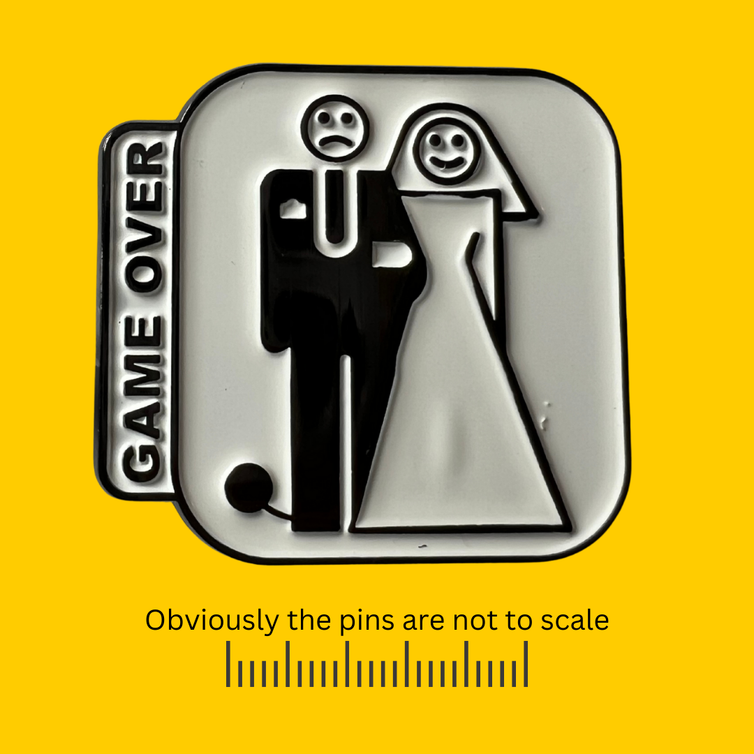 Game Over Bride & Groom Wedding Pin