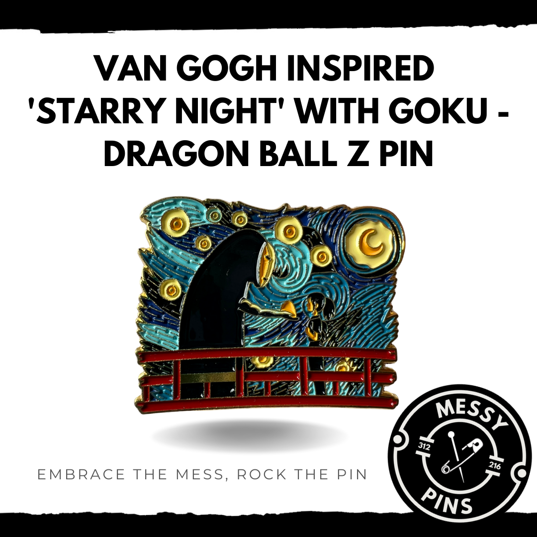 Van Gogh Inspired 'Starry Night' with Goku - Dragon Ball Z Pin